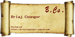 Brlaj Csongor névjegykártya